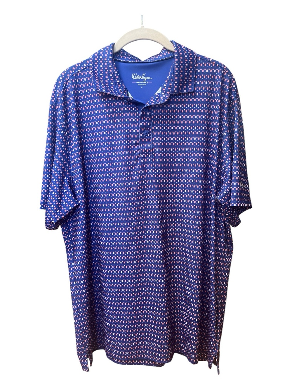 Walter Hagen Blue Geo Dot Polo Shirt